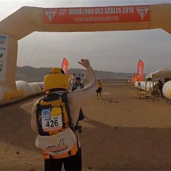 Mark Fitzpatrick - Marathon des Sables - Mark Fitzpatrick finishing the Marathon des Sables for Walking With The WoundedMilitary charity - Injured veterans UK