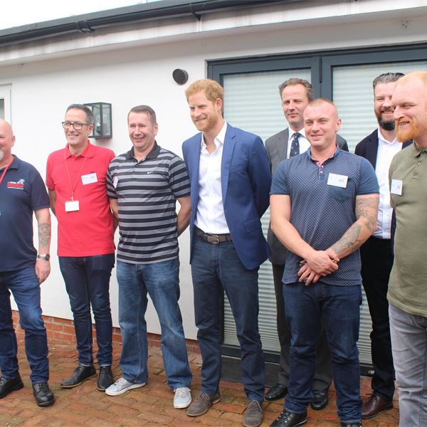 Prince Harry visits Canada Street (04/09/2017) - Walking With The Wounded welcomed Expedition Patron Prince Harry to Canada Street in Manchester to see what had been achieved since the major DIY SOS transformation took place in 2015. - Help for heroes
