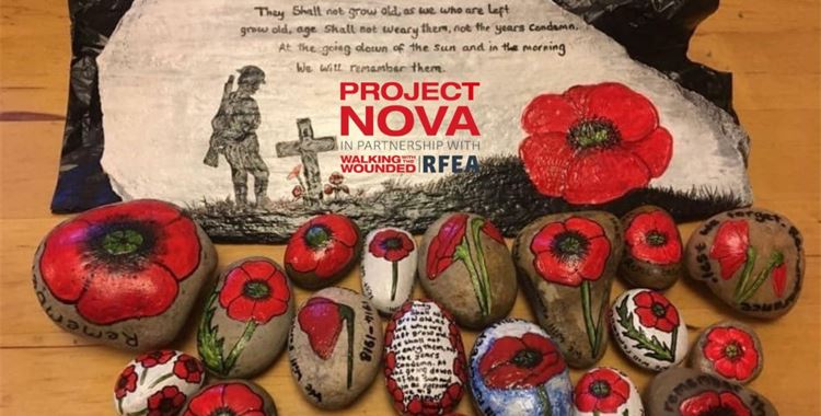 Image for Walking with the Wounded Event - Project Nova launch Poppy Pebble Initiative to mark Remembrance Day  / ( (Project Nova Poppy Pebbles
 - Project Nova Poppy Pebbles
 )