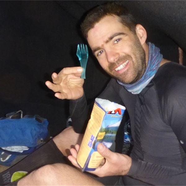 James Watson - Marathon des Sables - James Watson fueling up at the Marathon des Sables for Walking With The WoundedMilitary charity - Injured veterans UK