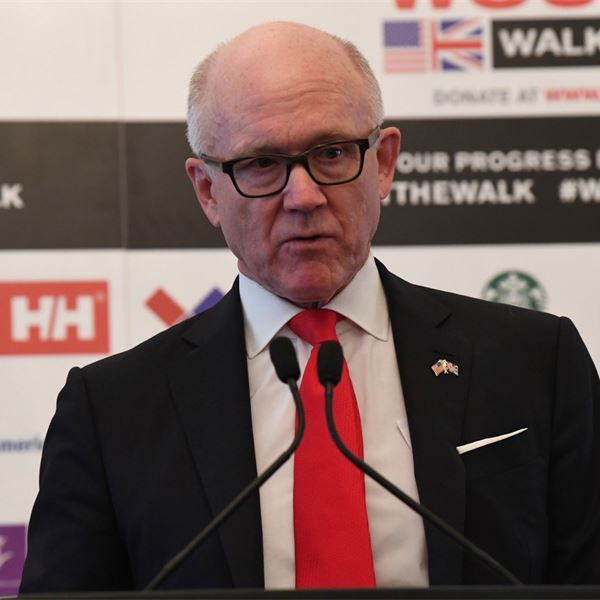 US Ambassador Woody Johnson Speaking At Press Conference - US Ambassador Woody Johnson Speaking At Press ConferenceArmy  donations - Forces charity