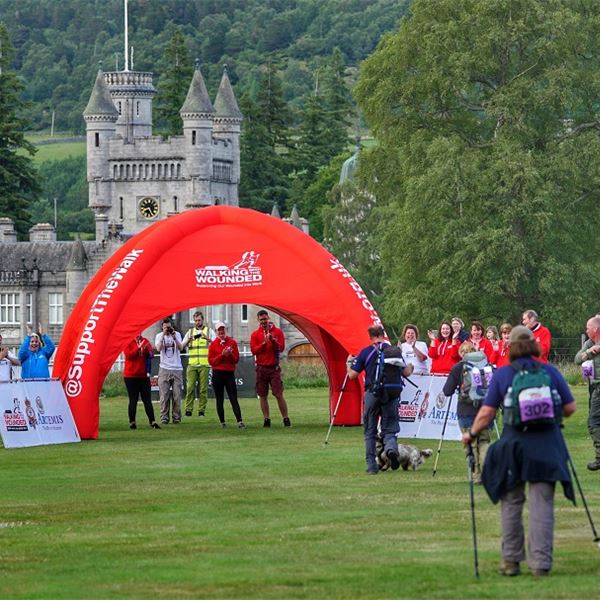 Balmoral Challenge 2018 - finish line - Balmoral Challenge 2018 for Walking With The Wounded - charity walk over the munros Ex forces help - Ex army support group