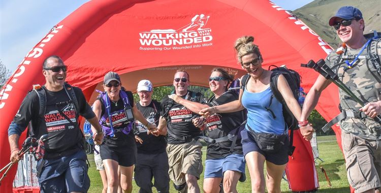 Image for Walking with the Wounded News - Cumbrian Challenge Postponed to September / (Cumbrian Challenge 2018 - BAE Systems teams 
 - Cumbrian Challenge 2018 for Walking With The Wounded in the Lake District - Teams from BAE Systems on the finish lineInjured servicemen charity - Royal British Legion
 )