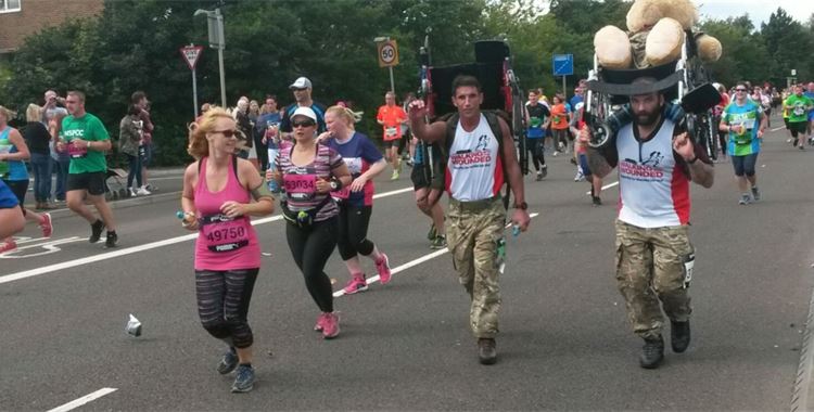 Image for Walking with the Wounded News - Great North Run 2017 / (Great North Run 
 - Two runners supporting Walking with the Wounded's Veterans - Support for ptsd England
 )